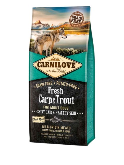 CARNILOVE Adult Dog Carp and Trout 12kg Ξηρά Τροφή για Ενήλικους Σκύλους με Κυπρίνο και Πέστροφα
